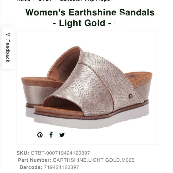 OTBT Women's Earthshine Sandals - Light Gold - Picture 1 of 4